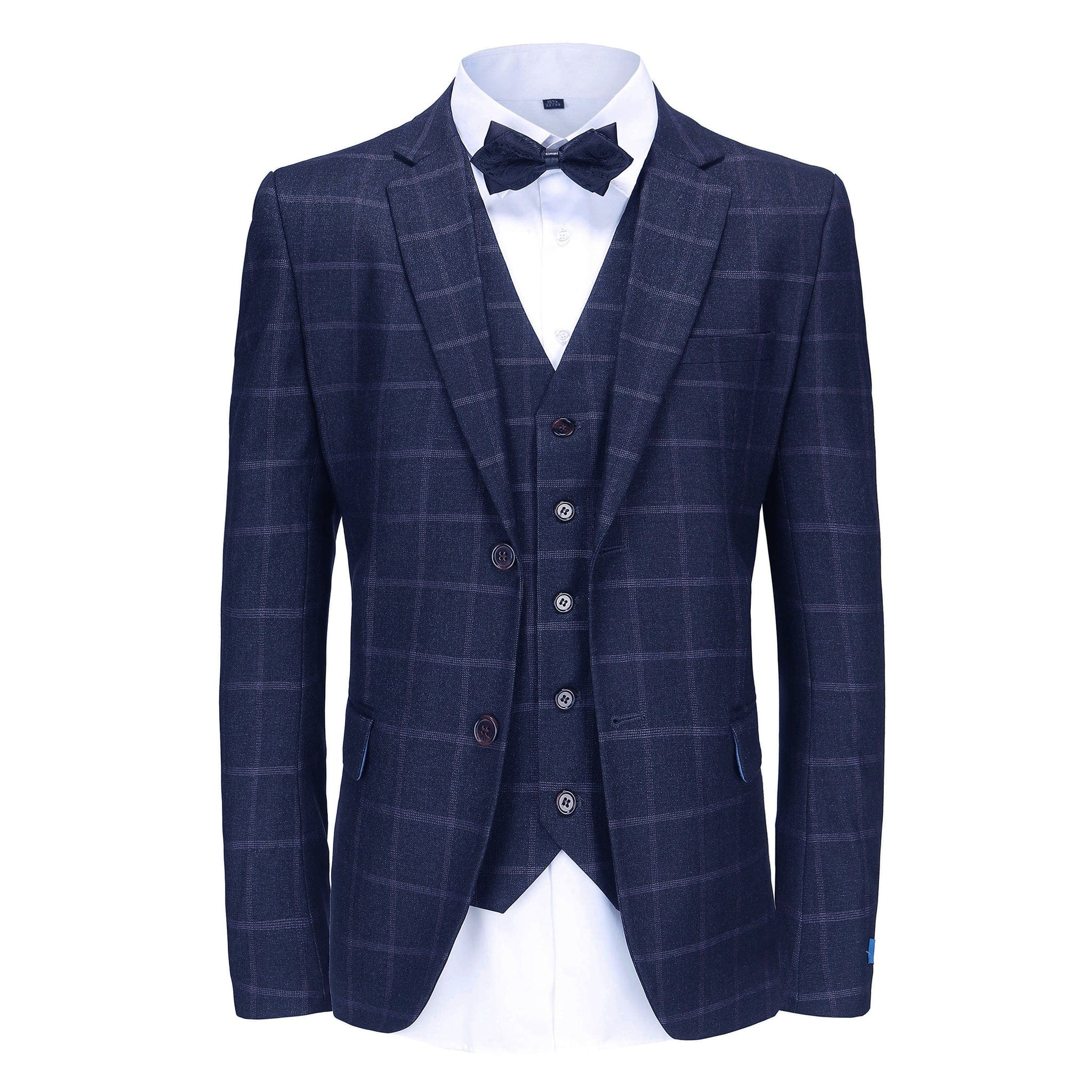 BRAVEMAN SUITING COMPANY U SM INK BLUE / 36R FASHION SUIT-GINO VITALE-GV2125
