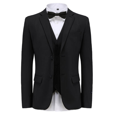 BRAVEMAN SUITING COMPANY U SM BLACK / 36R GINO VITALE 3PCS SUIT -M300