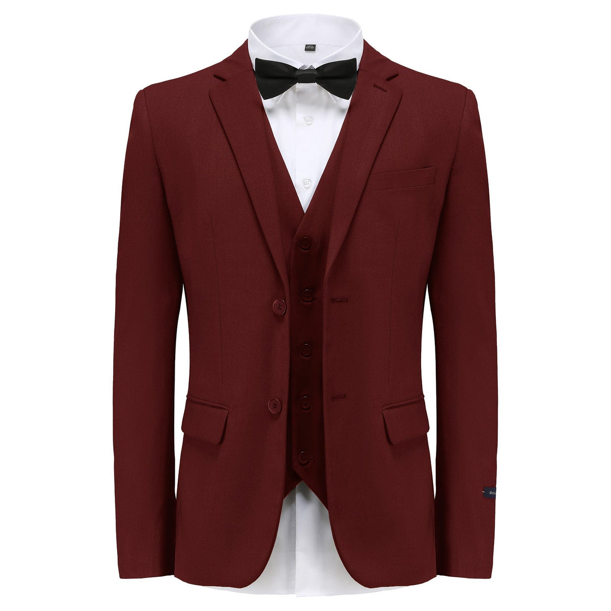 BRAVEMAN SUITING COMPANY U SM BURGUNDY / 36R GINO VITALE 3PCS SUITE -M300