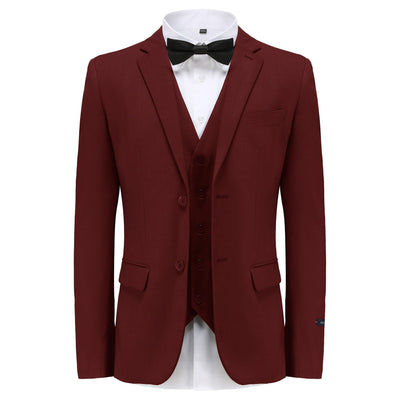 BRAVEMAN SUITING COMPANY U SM BURGUNDY / 36R GINO VITALE 3PCS SUITE -M300
