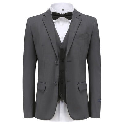 BRAVEMAN SUITING COMPANY U SM CHARCOAL / 36R GINO VITALE 3PCS SUITE -M300