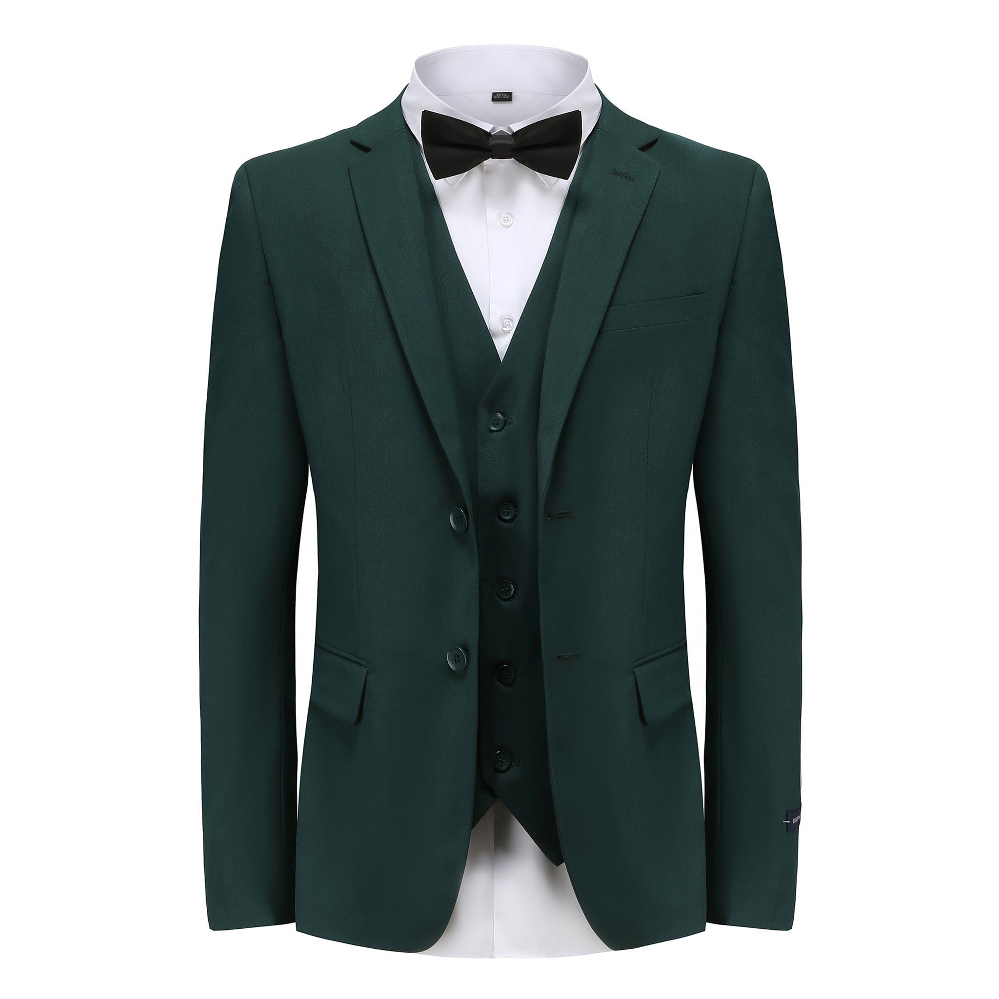 BRAVEMAN SUITING COMPANY U SM HUNTER GREEN / 36R GINO VITALE 3PCS SUITE -M300