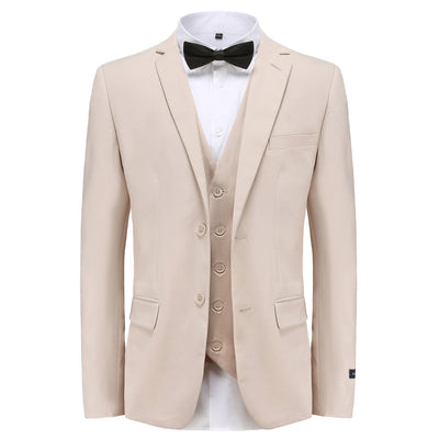 BRAVEMAN SUITING COMPANY U SM LIGHT BEIGE / 36R GINO VITALE 3PCS SUITE -M300