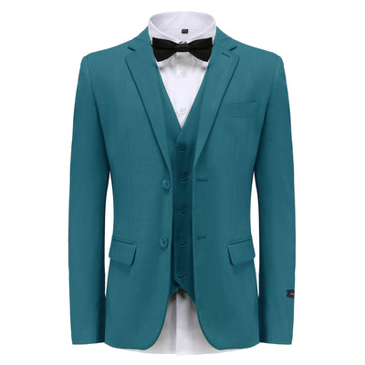 BRAVEMAN SUITING COMPANY U SM SEA GREEN / 36R GINO VITALE 3PCS SUITE -M300