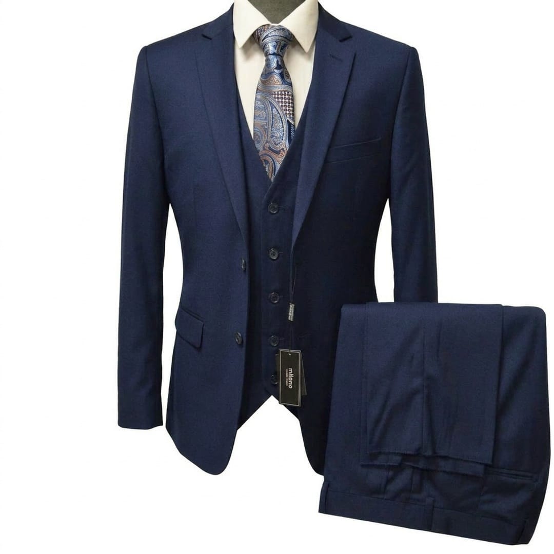 BRAVEMAN SUITING COMPANY U SM NAVY / 38S Milano Modern Fit 3-Piece Suit - MZ300