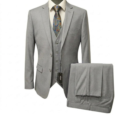 BRAVEMAN SUITING COMPANY U SM LIGHT GRAY / 38S Milano Modern Fit 3-Piece Suit - MZ300