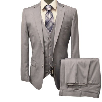 BRAVEMAN SUITING COMPANY U SM LT.GRAY / 36 REG MILANO MODERN FIT SUIT/MZ300