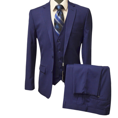 BRAVEMAN SUITING COMPANY U SM NAVY / 40 REG MILANO MODERN FIT SUIT/MZ300