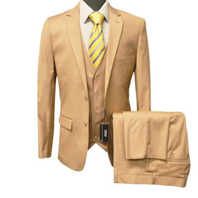 BRAVEMAN SUITING COMPANY U SM GOLD / 40 REG MILANO MODERN FIT SUIT/MZ300