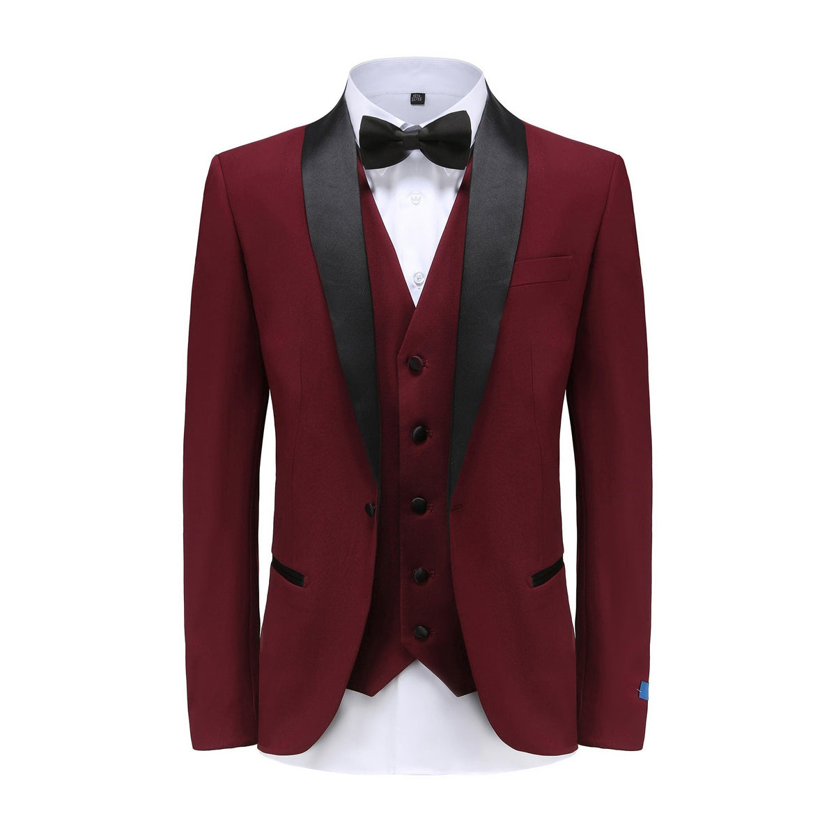 BRAVEMAN SUITING COMPANY XTUS BURGUNDY / 36R GINO VITALE-TUXEDO SUIT-TX300