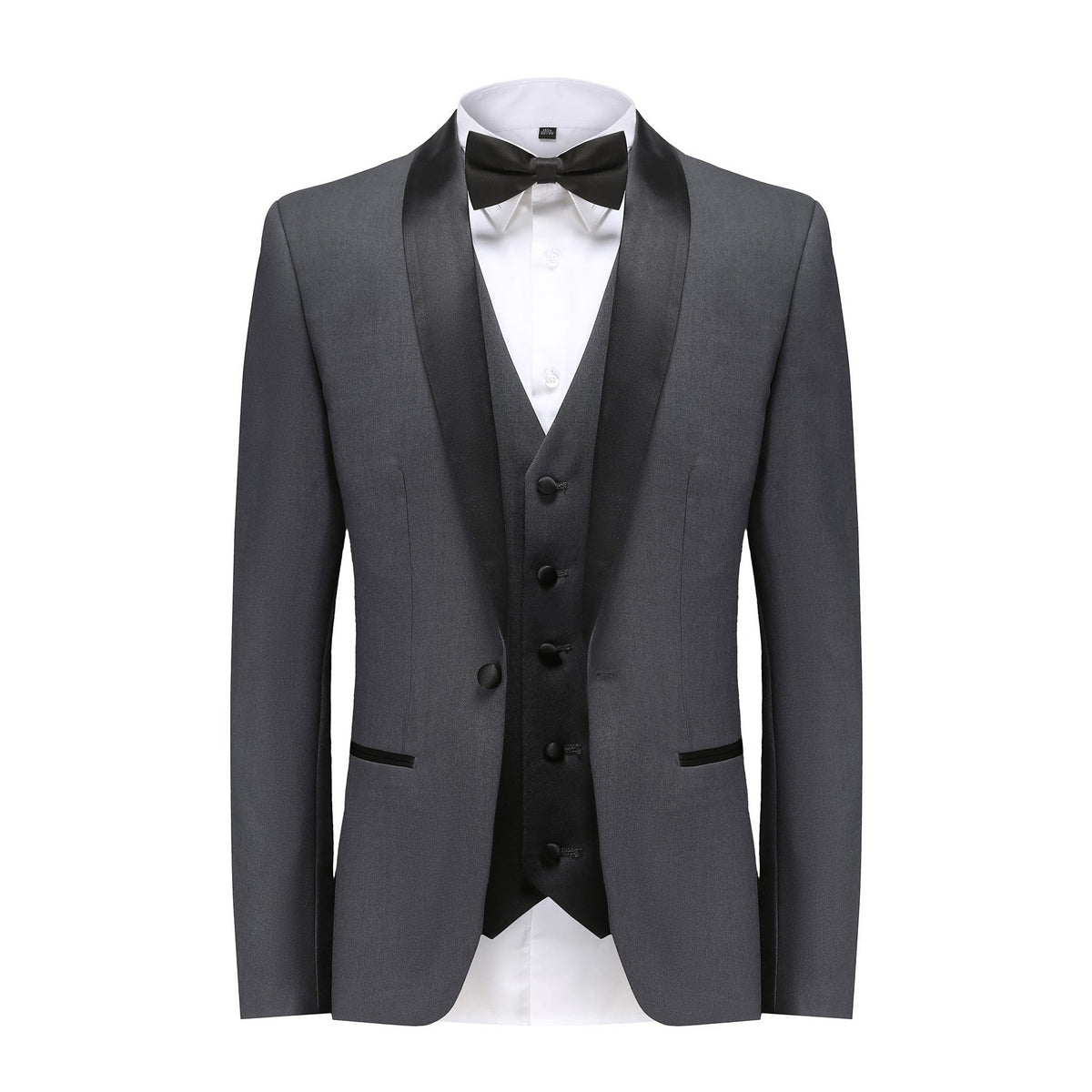 BRAVEMAN SUITING COMPANY XTUS CHARCOAL / 36R GINO VITALE-TUXEDO SUIT-TX300