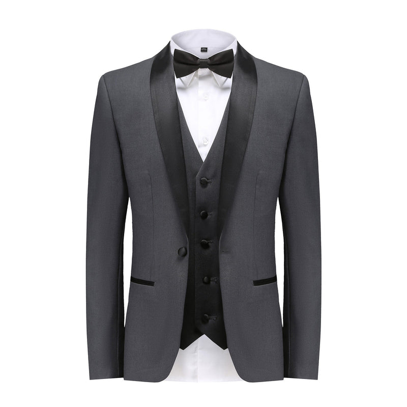 BRAVEMAN SUITING COMPANY XTUS CHARCOAL / 36R GINO VITALE-TUXEDO SUIT-TX300