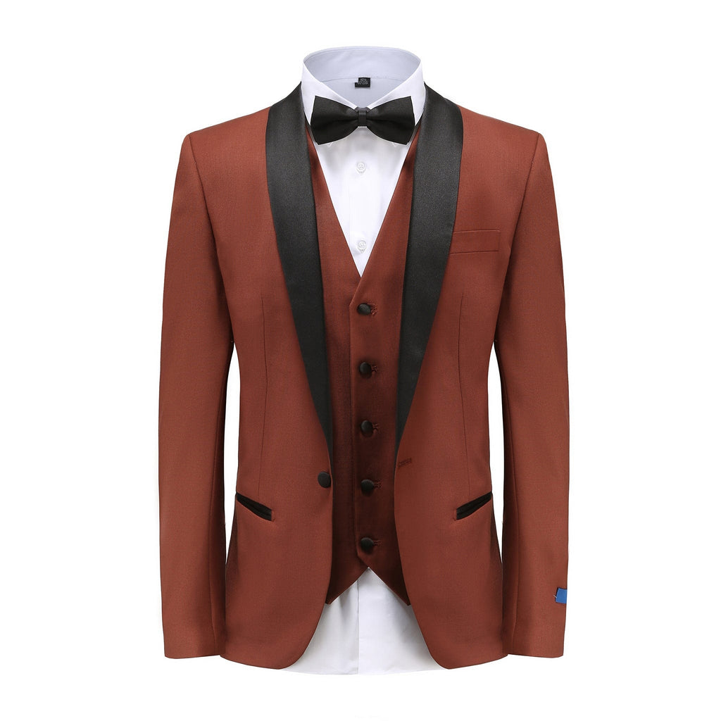 BRAVEMAN SUITING COMPANY XTUS COPPER / 36R GINO VITALE-TUXEDO SUIT-TX300