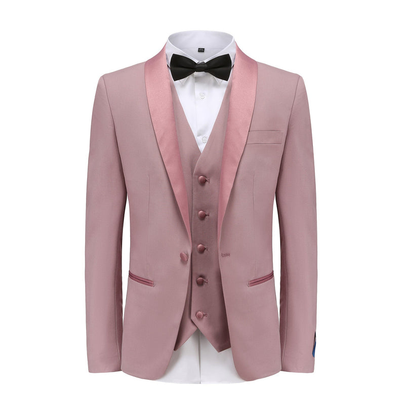 BRAVEMAN SUITING COMPANY XTUS DUSTY ROSE / 36R GINO VITALE-TUXEDO SUIT-TX300