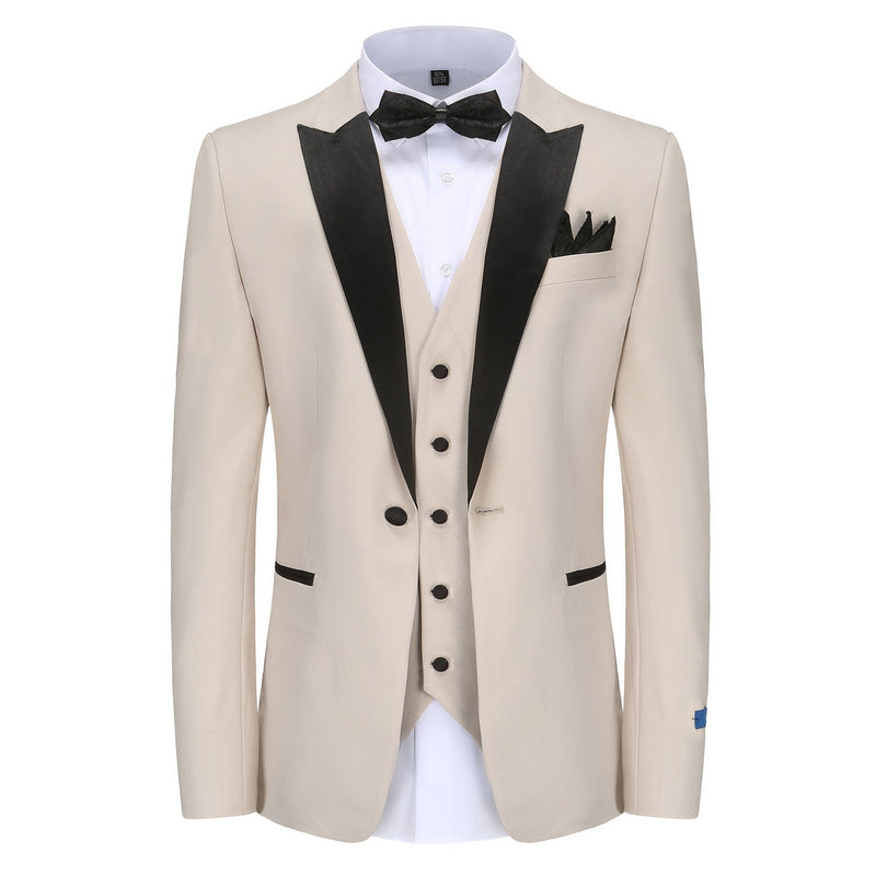 BRAVEMAN SUITING COMPANY XTUS LIGHT BEIGE / 36R GINO VITALE-TUXEDO SUIT-TX500-LIGHT BEIGE