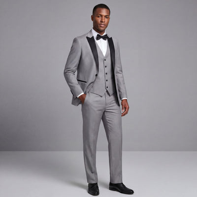 BRAVEMAN SUITING COMPANY XTUS SLIM FIT TUXEDO-TX500-LIGHT GREY