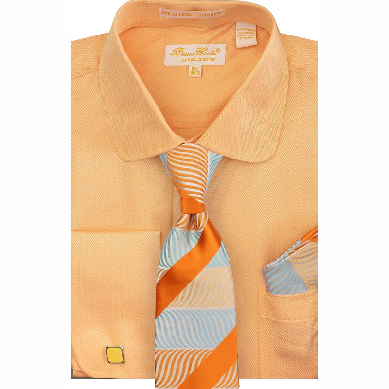 DON JONATHAN S CT PCH 4/5 / 15.5 BRUNO CONTE SHIRT/TIE&HANKY SET/Bc1141