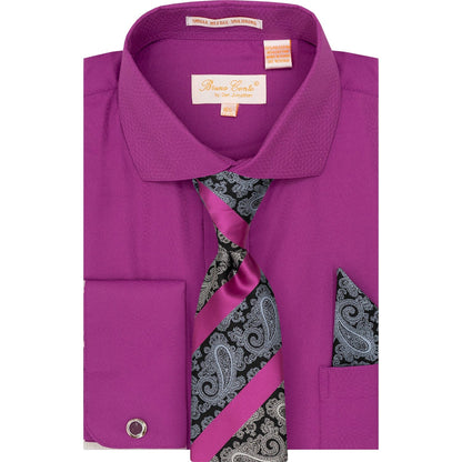 DON JONATHAN S CT FSH 4/5 / 15.5 BRUNO CONTE SHIRT & TIE SET/Bc1163