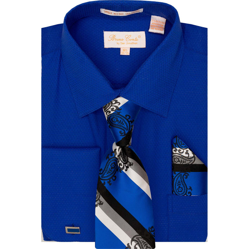 DON JONATHAN S CT ROY 4/5 / 15.5 BRUNO CONTE SHIRT&TIE SET/Bc1165