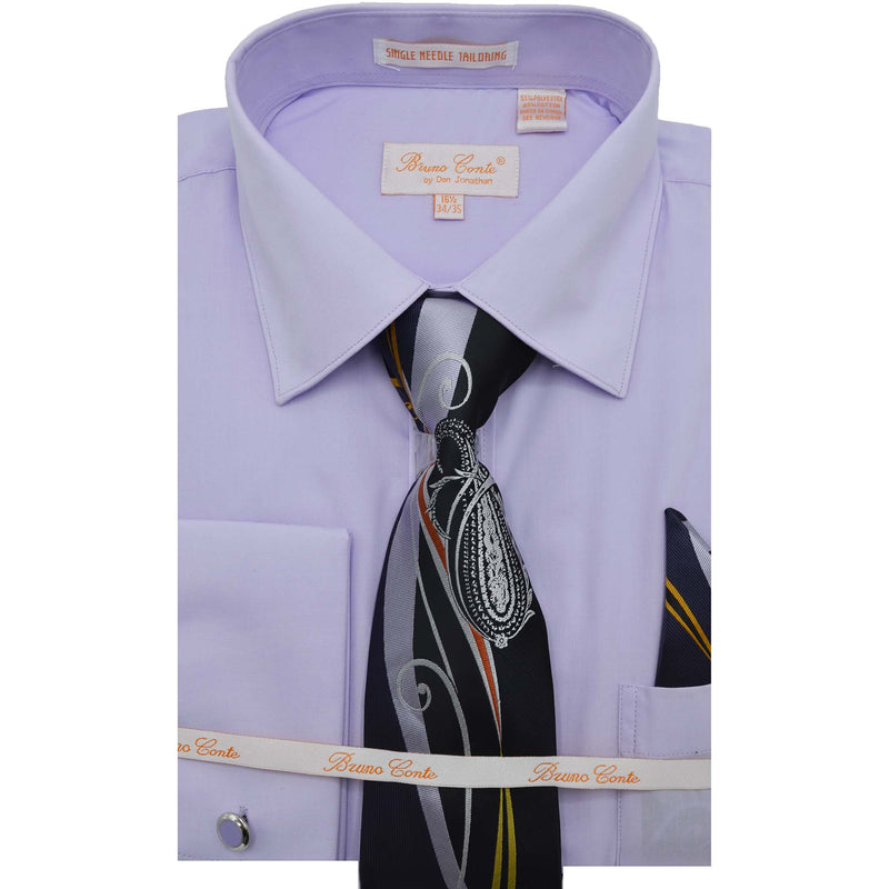 DON JONATHAN S CT LLC 4/5 / 15.5 BRUNO CONTE SHIRT & TIE SET/Bc1169