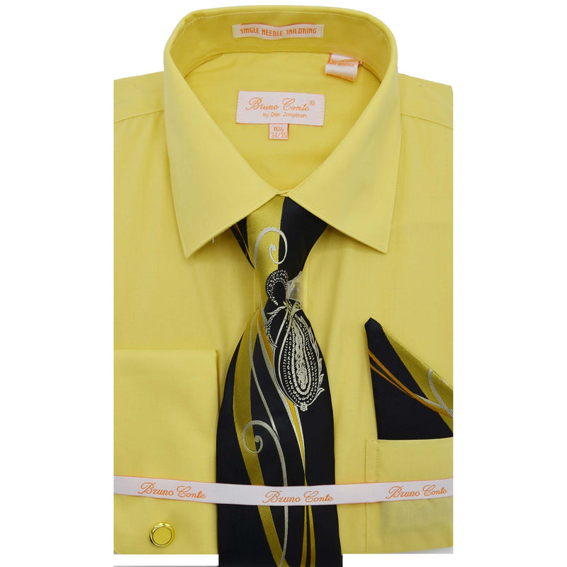 DON JONATHAN S CT MST 4/5 / 15.5 BRUNO CONTE SHIRT & TIE SET/Bc1169