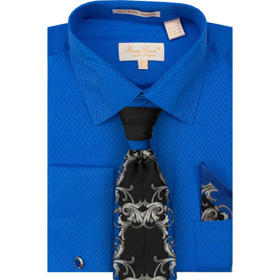 DON JONATHAN S CT ROY 4/5 / 15.5 BRUNO CONTE SHIRT & TIE SET/Bc1174