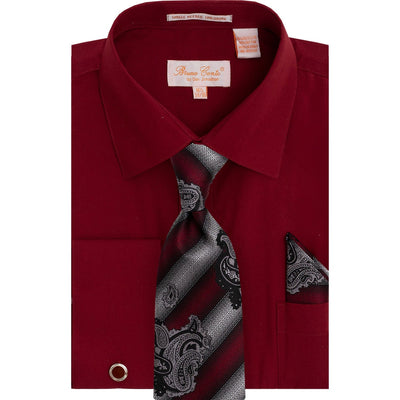 DON JONATHAN S CT WINE4/5 / 15.5 BRUNO CONTE SHIRT & TIE SET/Bc1184