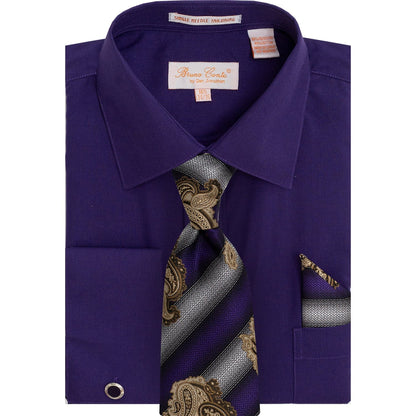 DON JONATHAN S CT PRL 6/7 / 16.5 BRUNO CONTE SHIRT & TIE SET/Bc1184