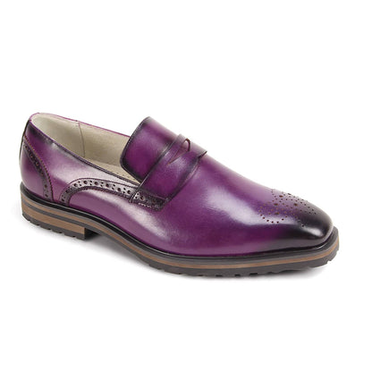 GIOVANNI LEATHER SHOES FT PURPLE / 8.5 GIOVANNI LEATHER SHOES-SILVIO