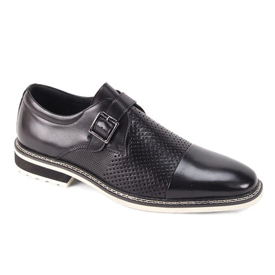 GIOVANNI LEATHER SHOES FT BLACK / 9 Giovanni Les Monk Strap Dress Shoes