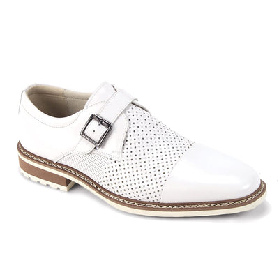 GIOVANNI LEATHER SHOES FT WHITE / 8.5 Giovanni Les Monk Strap Dress Shoes