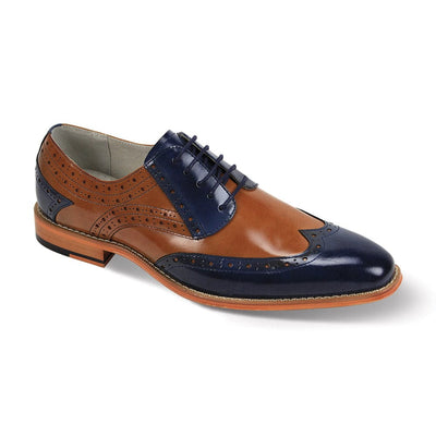 GIOVANNI LEATHER SHOES FT NVY/TAN / 8.5 Giovanni TROY Leather Shoes