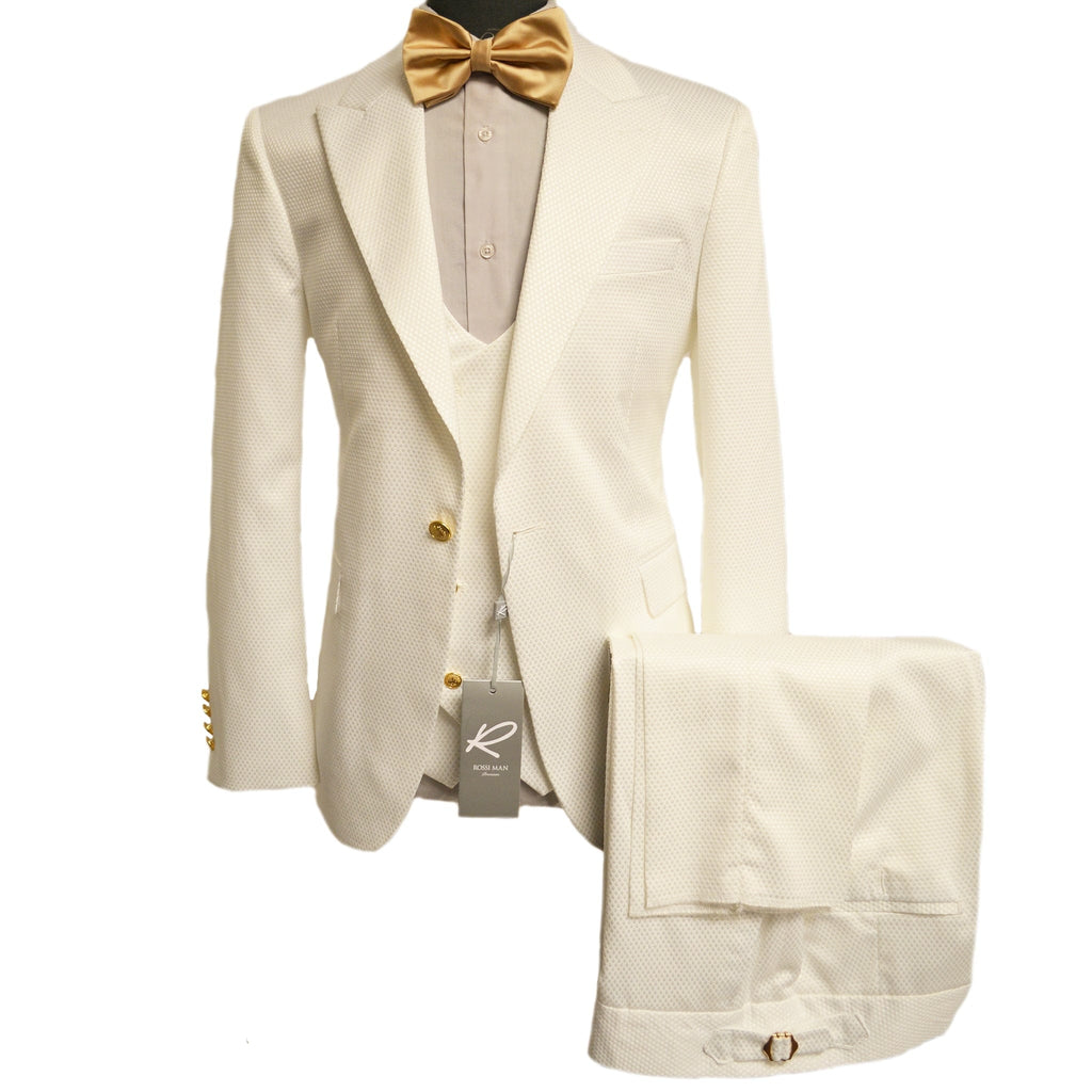 GR CLOTHING GRP DBA ROSSI U SM RM1750 WHITE / 40 REG BOND BY ROSSI MAN/Bond