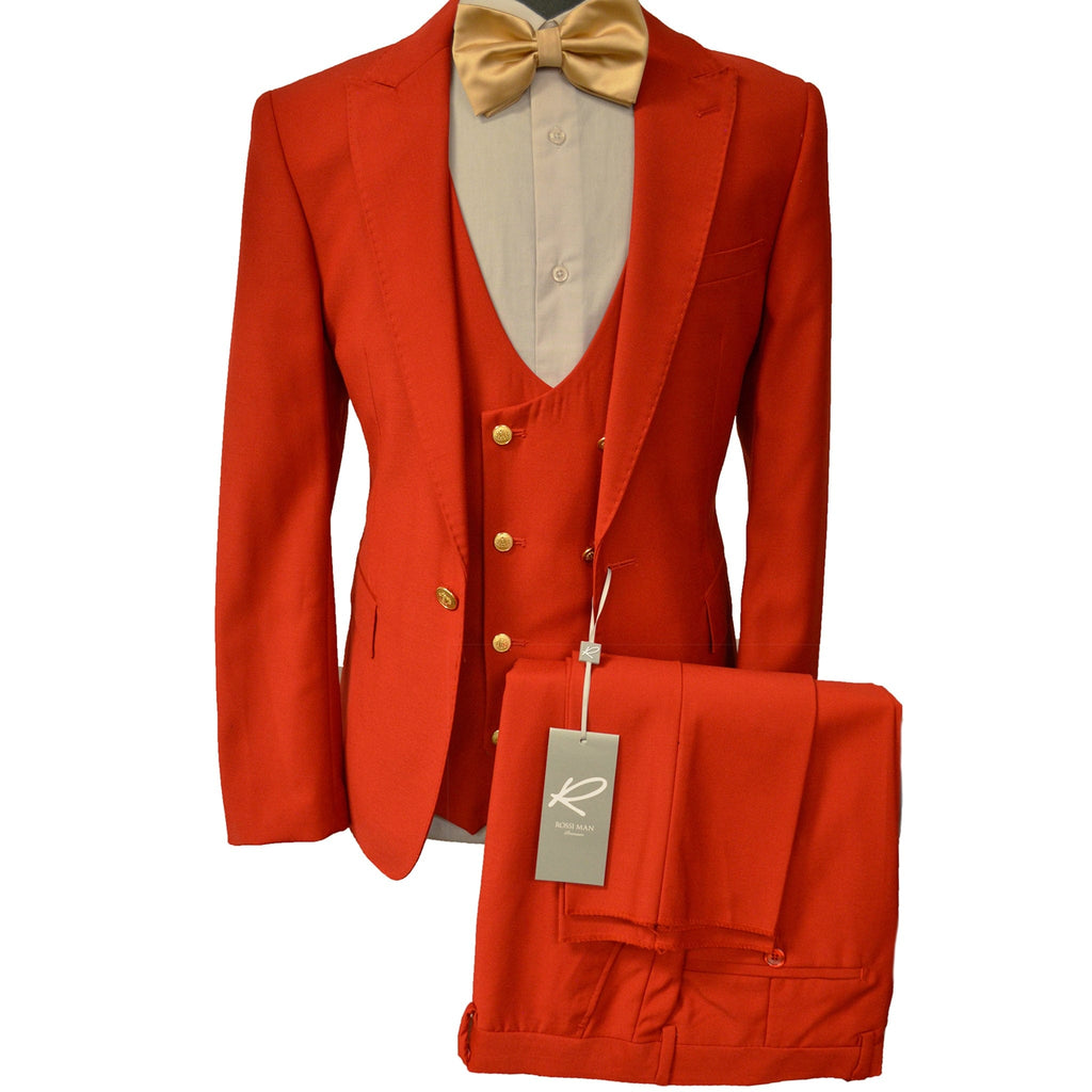 GR CLOTHING GRP DBA ROSSI U SM 1191 RED / 38 REG MAX VESTED SUIT