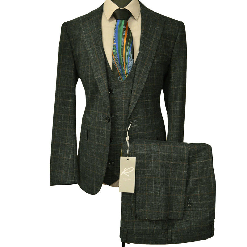 GR CLOTHING GRP DBA ROSSI U SM 1788 GREEN / 38 REG MAX VESTED SUIT