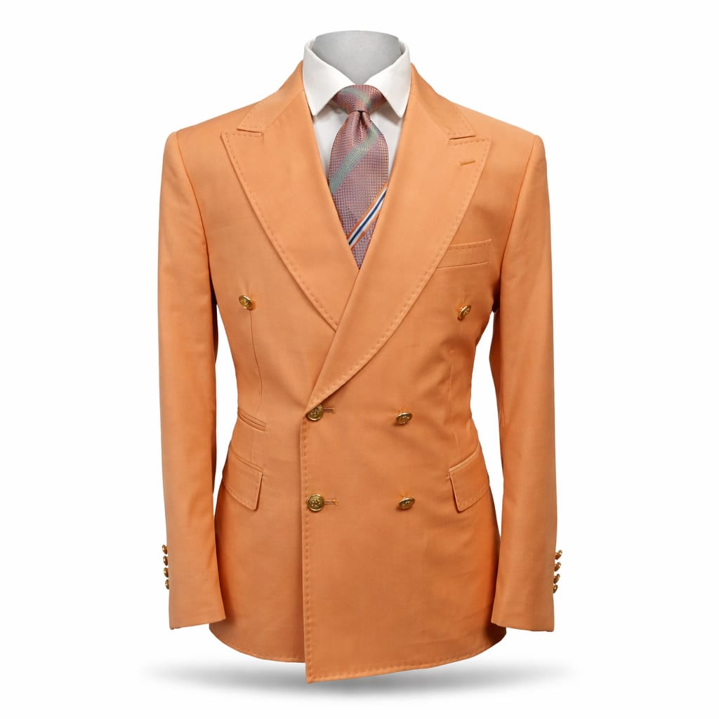 GR CLOTHING GRP DBA ROSSI U SM Rossiman Gold Button Double-Breasted Suit