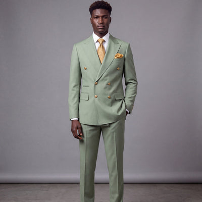 GR CLOTHING GRP DBA ROSSI U SM Rossiman Gold Button Double-Breasted Suit