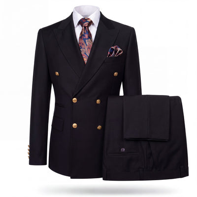 GR CLOTHING GRP DBA ROSSI U SM RM1101 / 34 REG Rossiman MILANO Gold Button Double-Breasted Suit