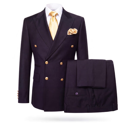 GR CLOTHING GRP DBA ROSSI U SM RM1173 / 34 REG Rossiman MILANO Gold Button Double-Breasted Suit
