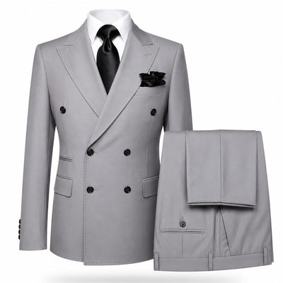 GR CLOTHING GRP DBA ROSSI U SM RM1178 / 34 REG Rossiman MILANO Gold Button Double-Breasted Suit