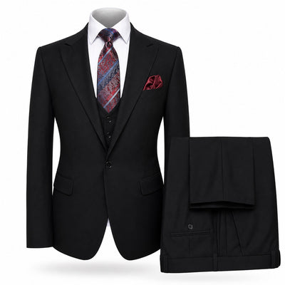 GR CLOTHING GRP DBA ROSSI U SM Black / 34 REG Rossiman Tom Vested Suit