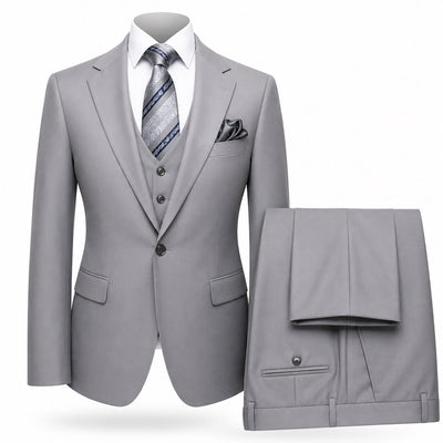 GR CLOTHING GRP DBA ROSSI U SM Light Gray / 34 REG Rossiman Tom Vested Suit