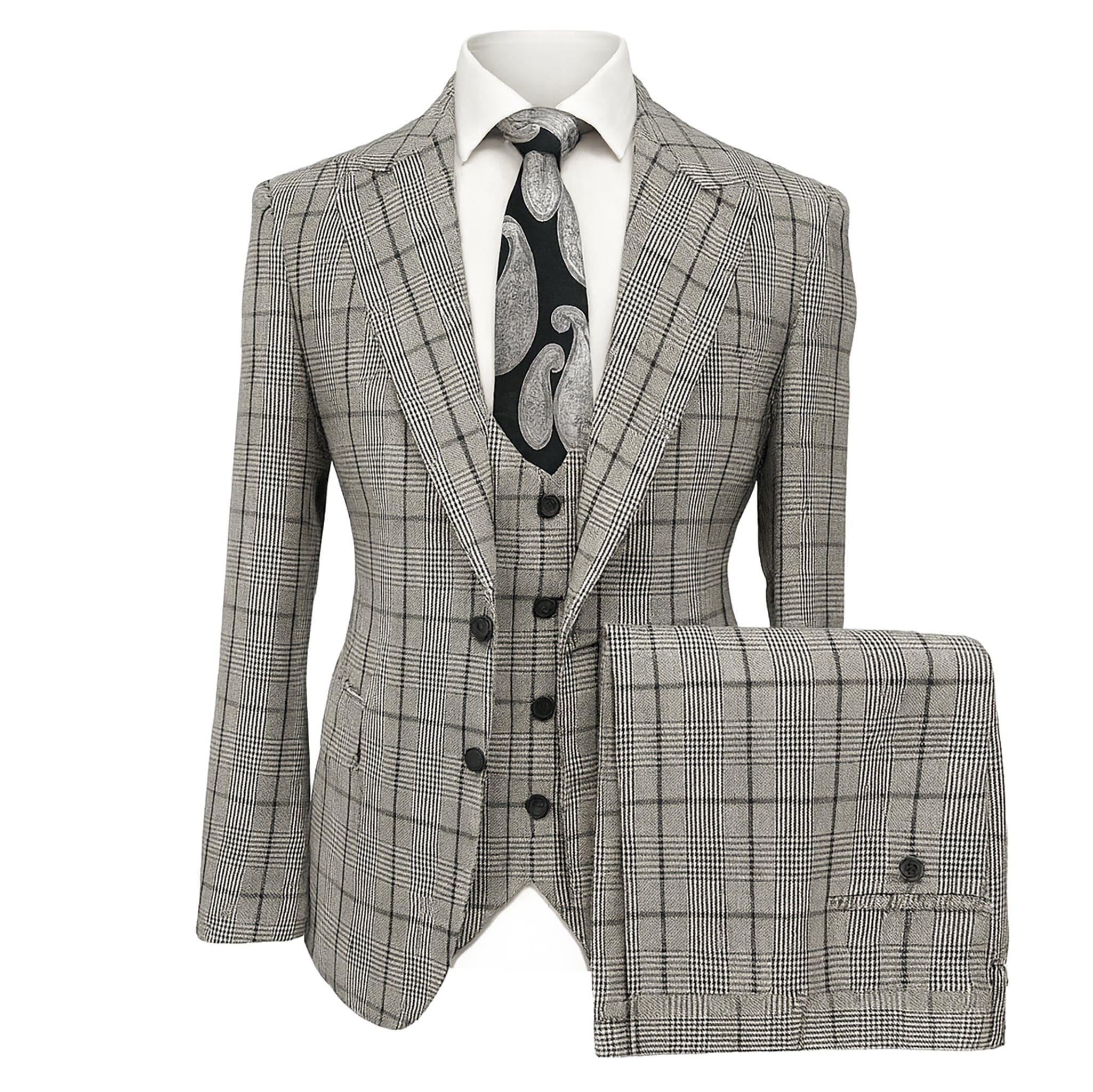 GR CLOTHING GRP DBA ROSSI U SM BLK1855 / 40 REG RossiMan Tweed Suit/Tom
