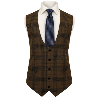 GR CLOTHING GRP DBA ROSSI U SM Tom 3Pcs Suit by Rossiman-Check Pattern