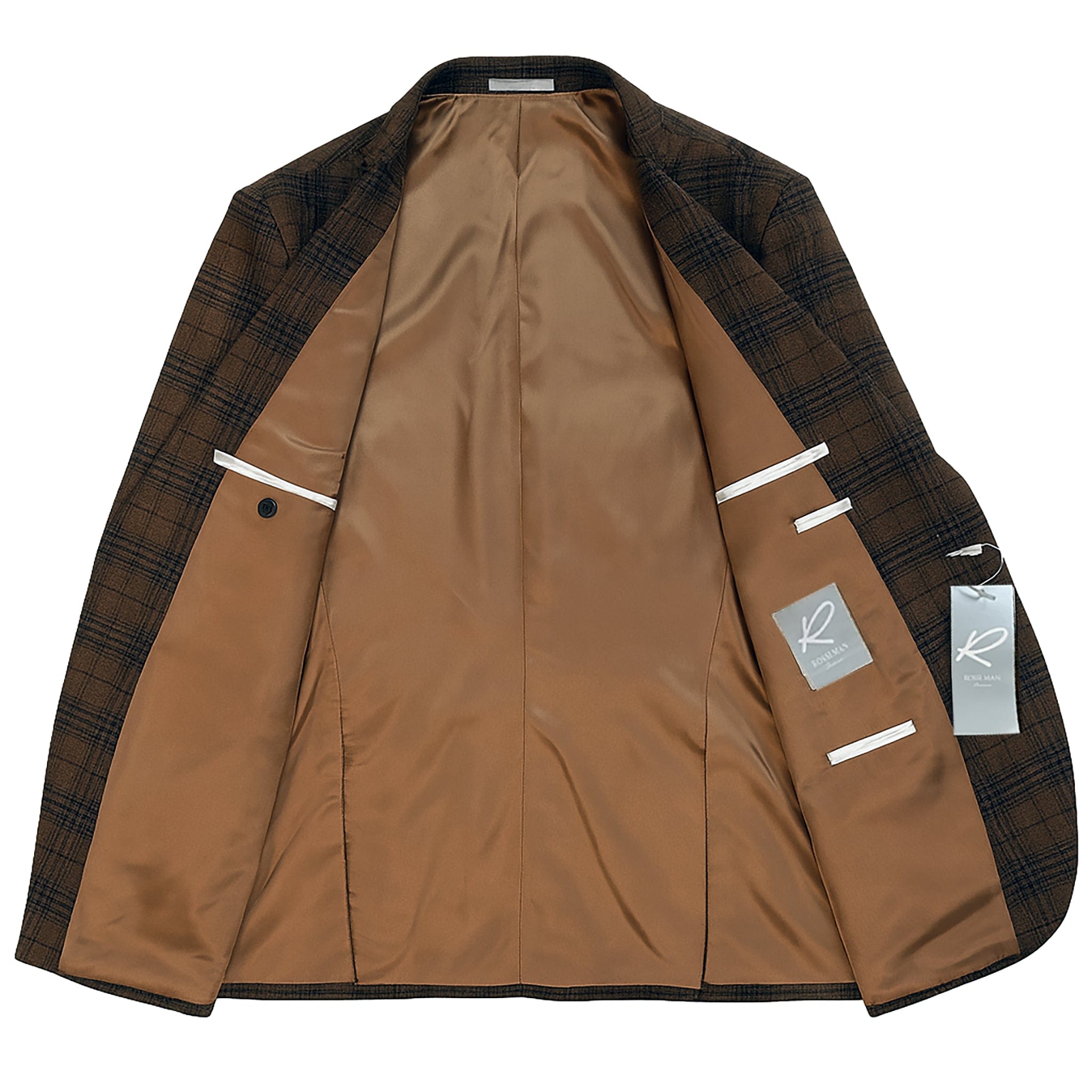 GR CLOTHING GRP DBA ROSSI U SM Tom 3Pcs Suit by Rossiman-Check Pattern