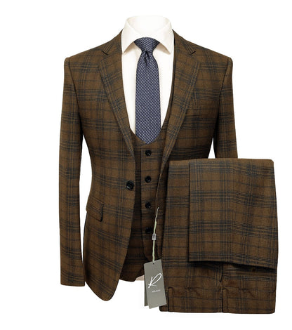 GR CLOTHING GRP DBA ROSSI U SM RM2023 / 40 REG Tom 3Pcs Suit by Rossiman-Check Pattern