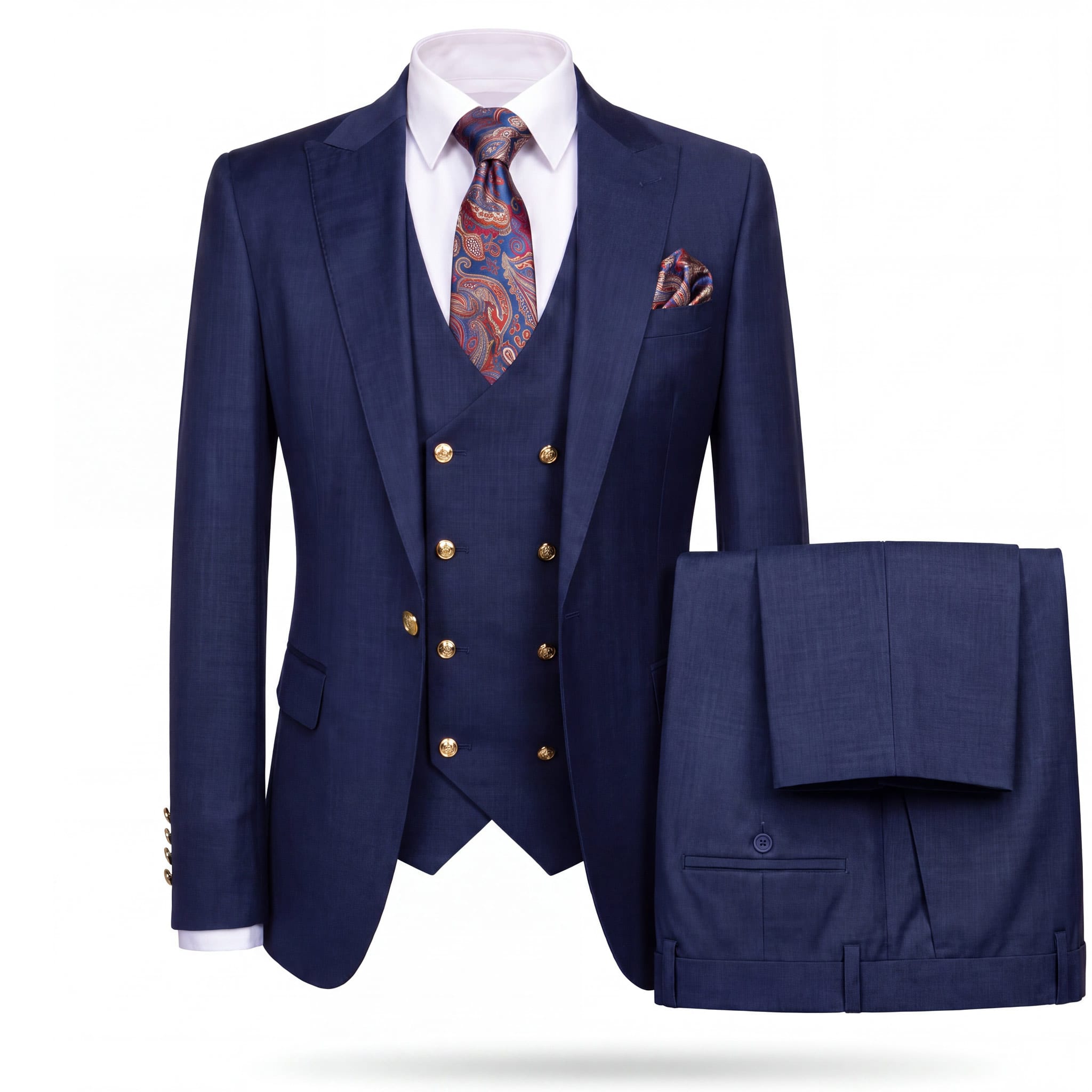 GR CLOTHING GRP DBA ROSSI U SS RM1393 / 34 REG Rossiman MAX Vested Suit