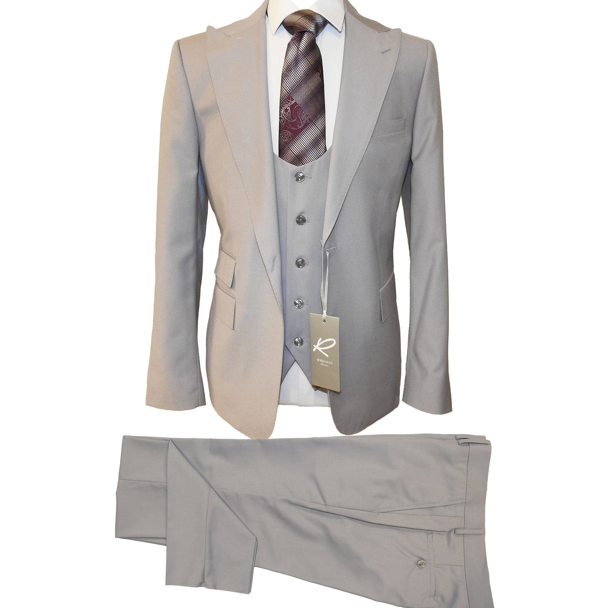 GR CLOTHING GRP DBA ROSSI U SS RM1204 / 38 REG SYDNEY VESTED SUIT by Rossi Man