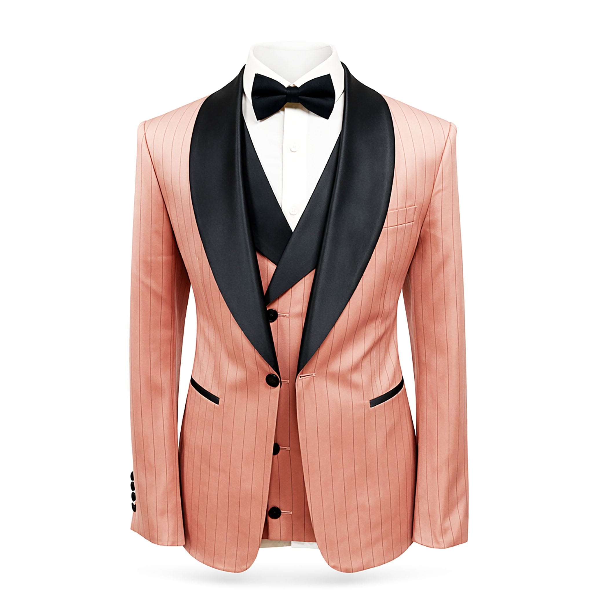 GR CLOTHING GRP DBA ROSSI XTUS Rossiman Premium Pinstripe Tuxedo 3 Piece Suit/Smoking R