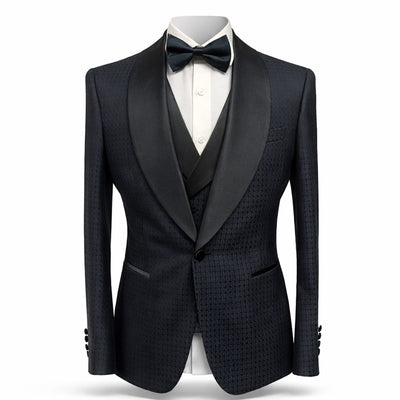 GR CLOTHING GRP DBA ROSSI XTUS Rossiman Premium Pinstripe Tuxedo 3 Piece Suit/Smoking R